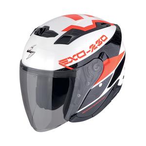 Casco moto aperto SCORPION EXO-230 BAND bianco-nero-rosso