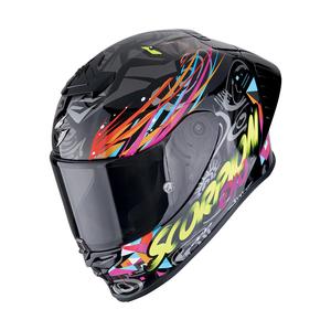 Casco moto integrale Scorpion EXO-R1 EVO II AIR SAVAGE nero-blu-rosa