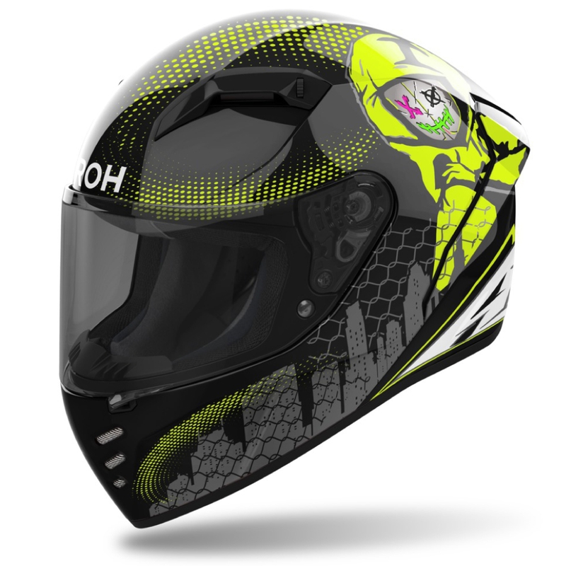 Casco moto integrale Airoh CONNOR Gamer nero-grigio-giallo fluo