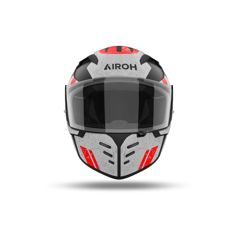 Casco moto integrale Airoh CONNOR Omega bianco-rosso opaco