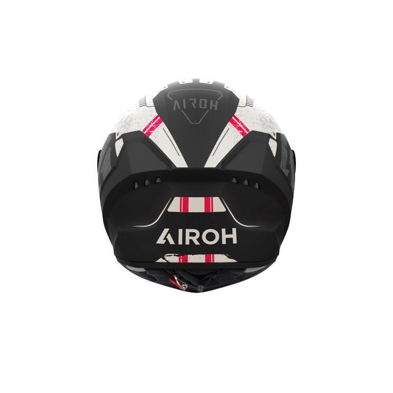 Casco moto integrale Airoh CONNOR Omega bianco-rosso opaco