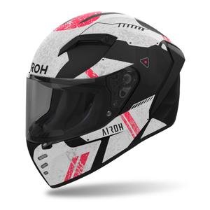 Casco moto integrale Airoh CONNOR Omega bianco-rosso opaco