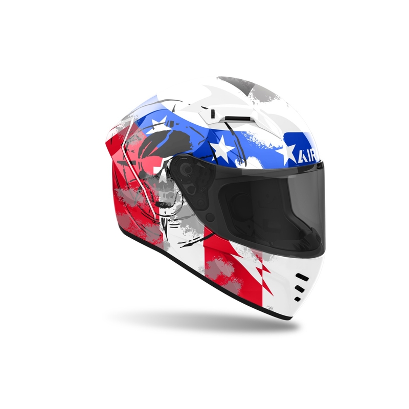 Casco moto integrato Airoh CONNOR Nation bianco-rosso-blu
