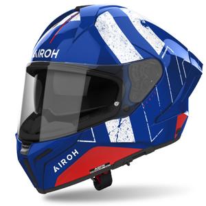 Casco moto integrale Airoh MATRYX Scope blu-rosso