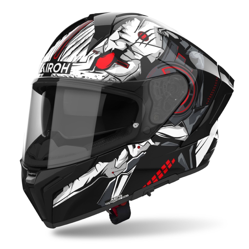 Casco moto integrale Airoh MATRYX Nytro bianco e nero lucido
