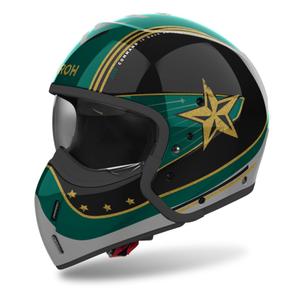 Casco moto modulare Airoh J110 Command verde lucido