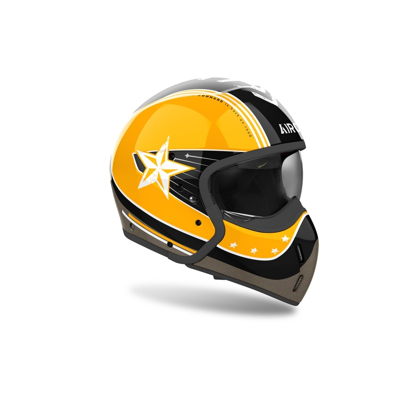 Casco moto modulare Airoh J110 Command giallo lucido