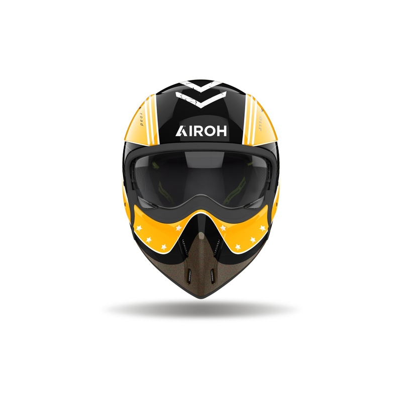 Casco moto modulare Airoh J110 Command giallo lucido