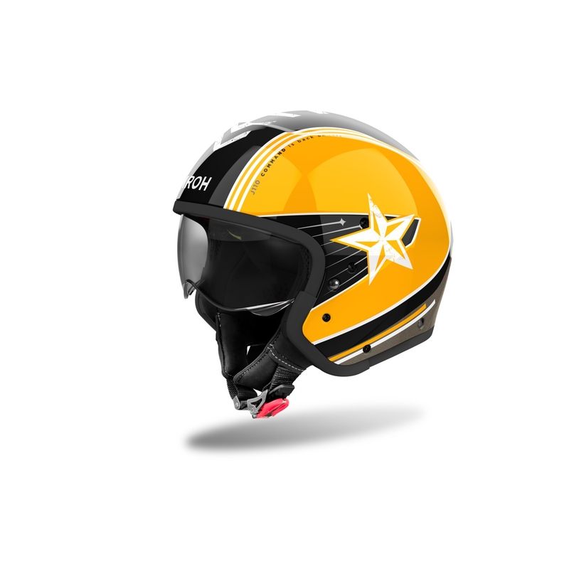 Casco moto modulare Airoh J110 Command giallo lucido