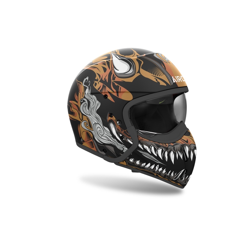 Casco moto modulare Airoh J110 Oni nero opaco
