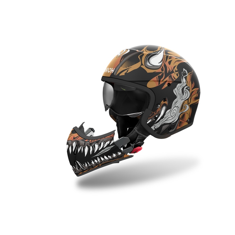 Casco moto modulare Airoh J110 Oni nero opaco