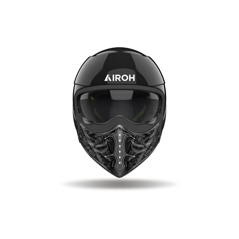 Casco moto modulare Airoh J110 Paesly nero lucido