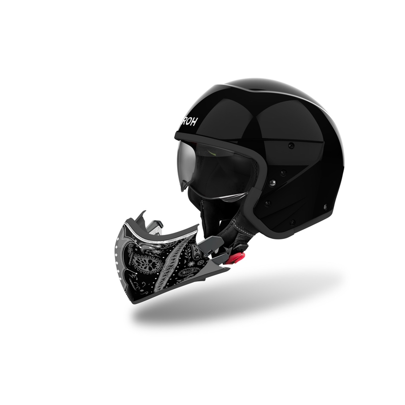 Casco moto modulare Airoh J110 Paesly nero lucido