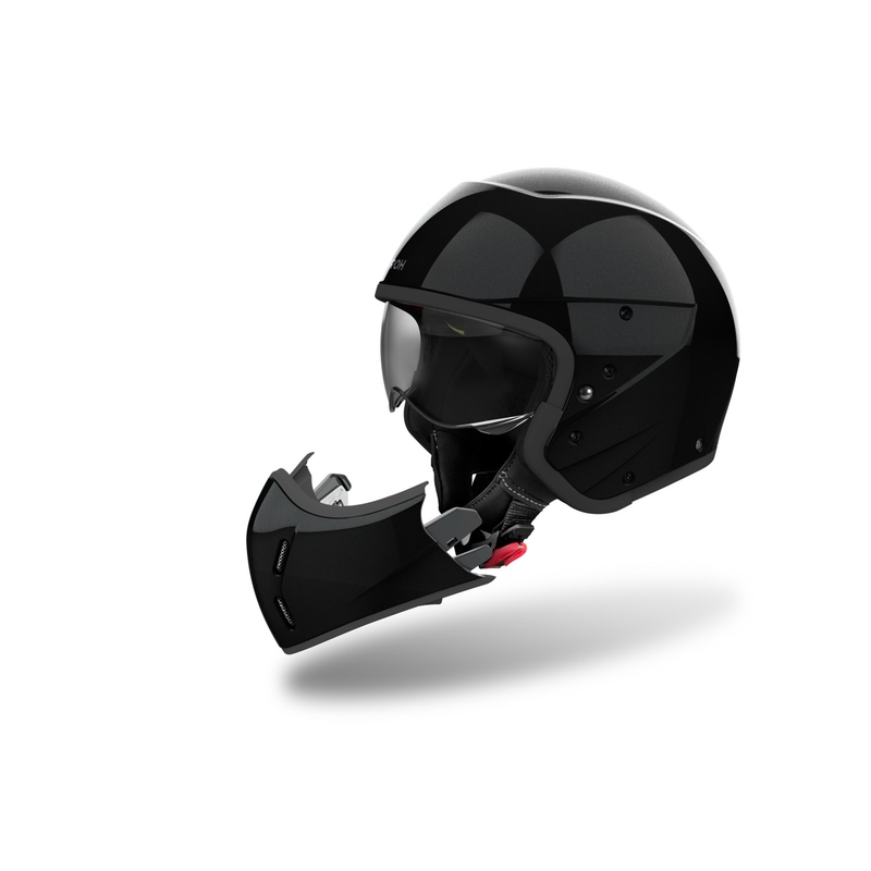 Casco moto modulare Airoh J110 Colore nero lucido