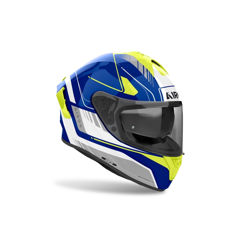 Casco moto integrale Airoh SPARK 2 Chrono blu-giallo lucido