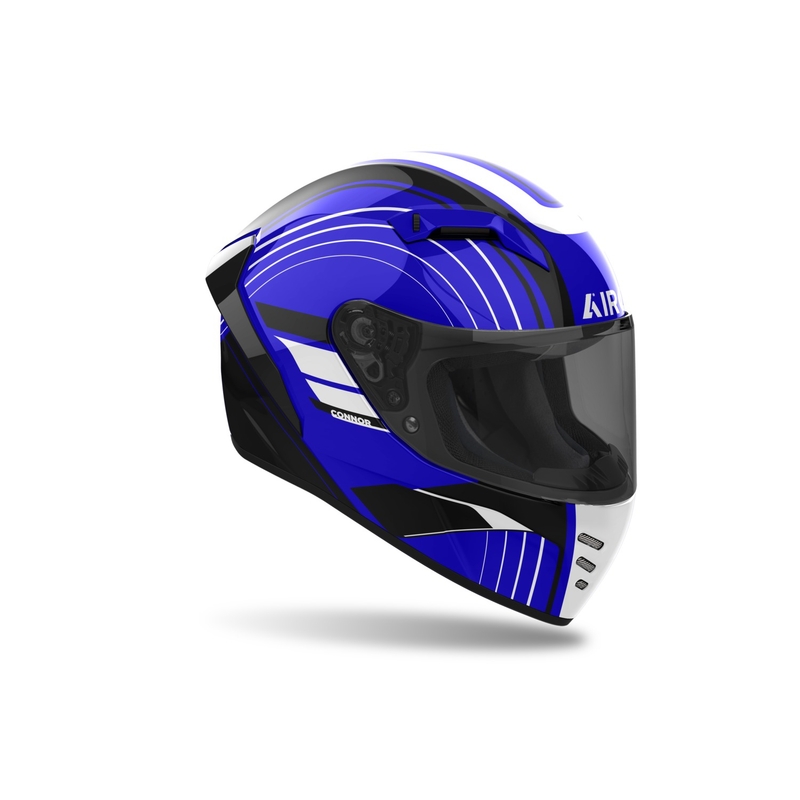 Casco moto integrale Airoh CONNOR Achieve blu lucido