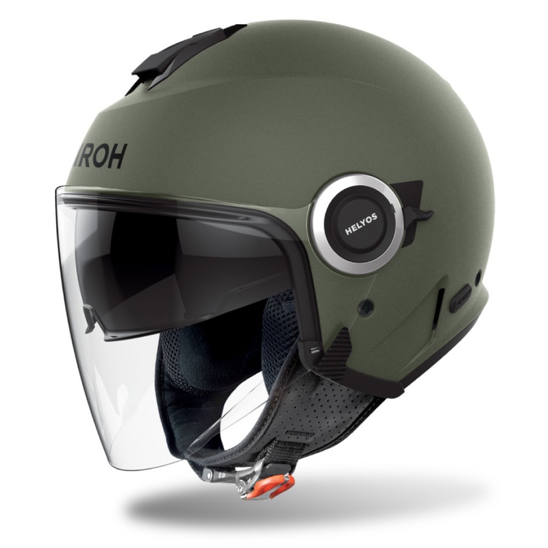 Casco moto aperto Airoh HELYOS Colore verde opaco