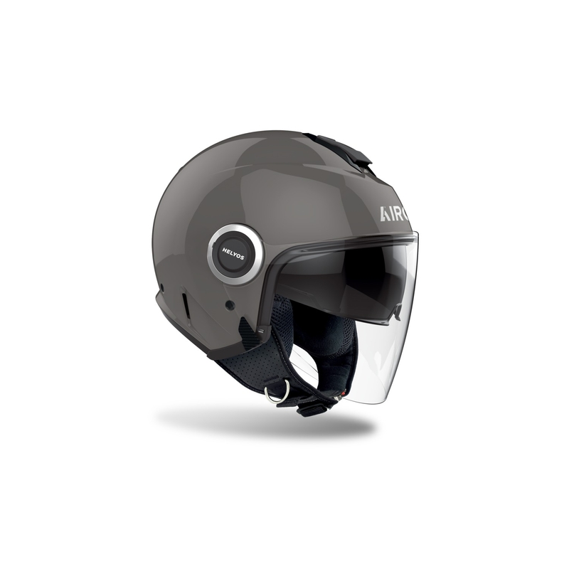 Casco moto aperto Airoh HELYOS Colore grigio scuro lucido