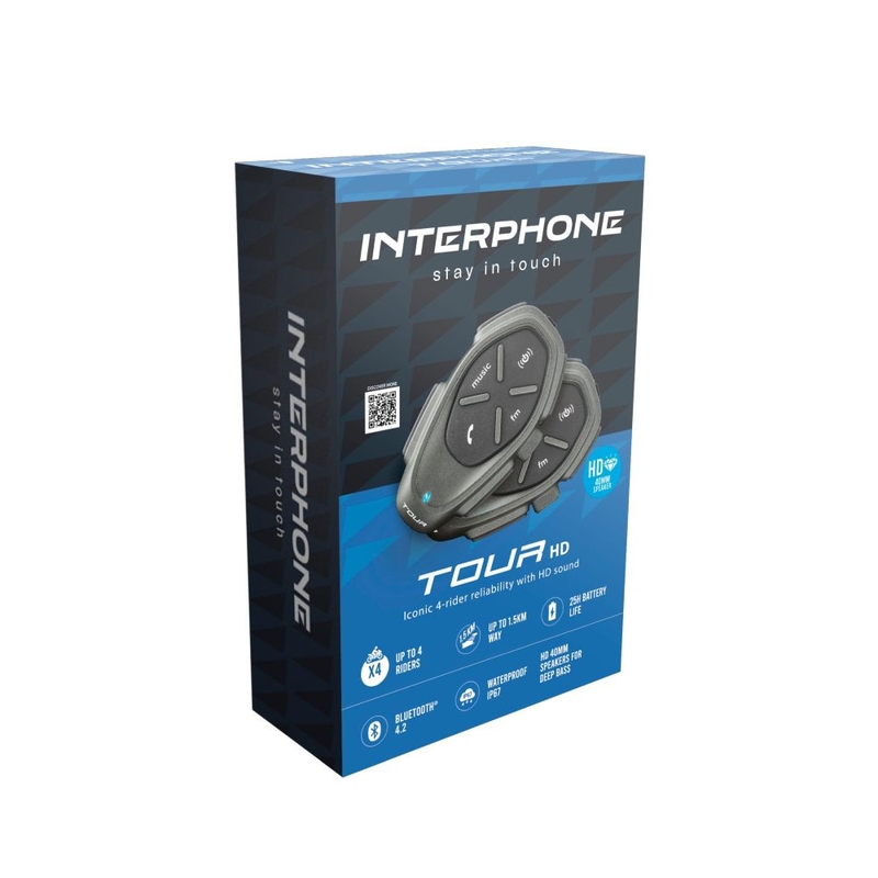 Interfono vivavoce Bluetooth CellularLine TOUR HD Twin Pack 2 pezzi