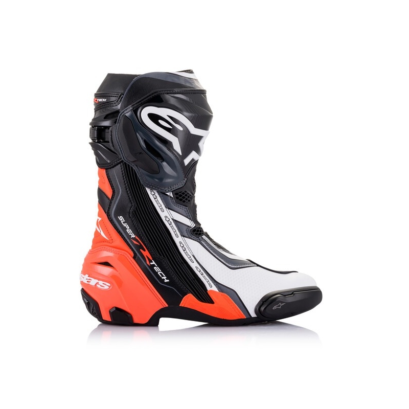 Stivali da moto Alpinestars Supertech R nero-fluo-rosso-bianco-grigio