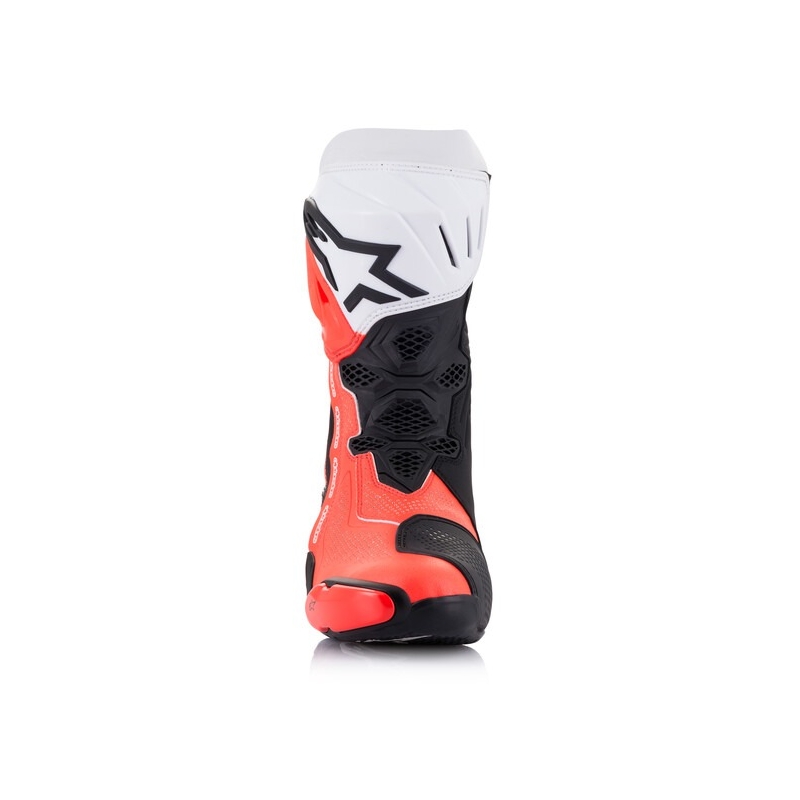 Stivali moto Alpinestars Supertech R Vented nero-bianco-rosso fluo