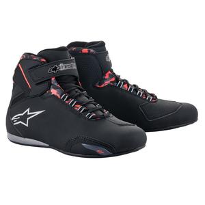 Stivali da moto Alpinestars Sektor Waterproof Nero-Rosso-Grigio-Camoscio