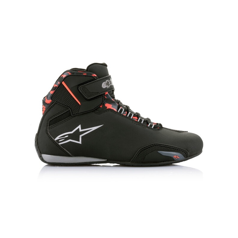 Stivali da moto Alpinestars Sektor Waterproof Nero-Rosso-Grigio-Camoscio