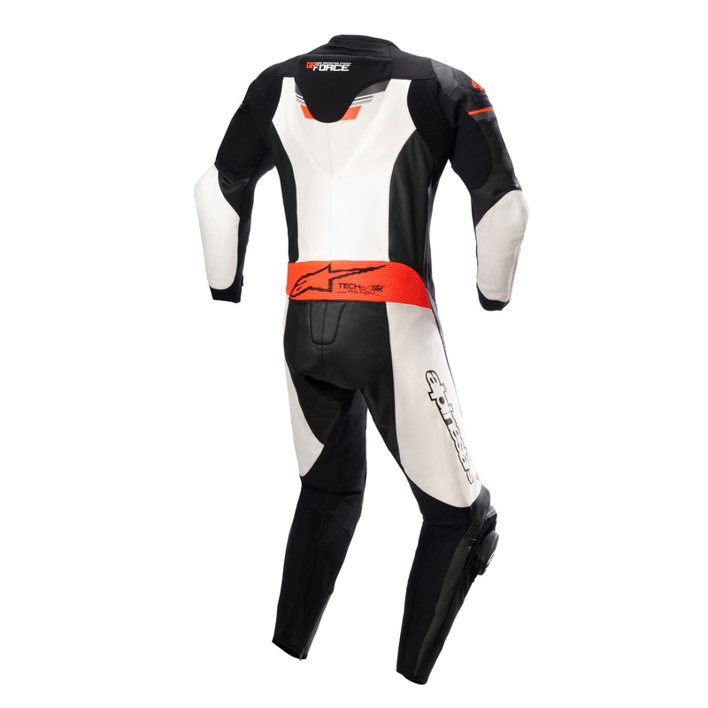 Alpinestars GP Force TECH-AIR 5 compatibile nero-bianco-rosso fluo tuta moto intera in pelle