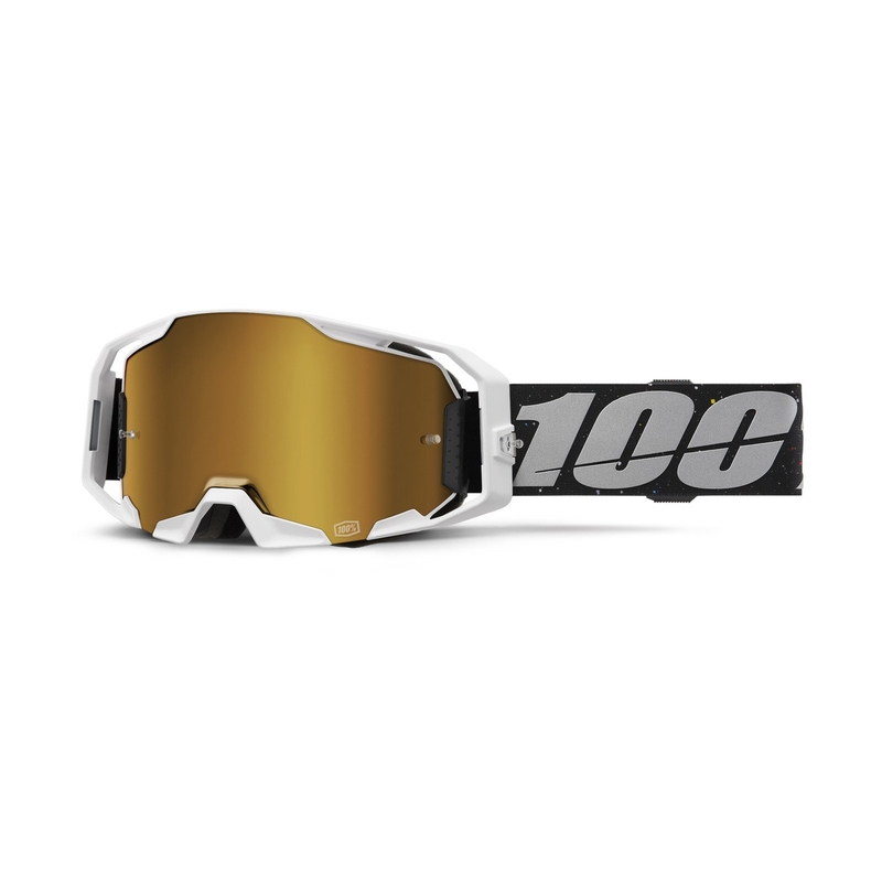 Occhiali motocross 100% ARmatic Rapidracer con vero plexiglass oro