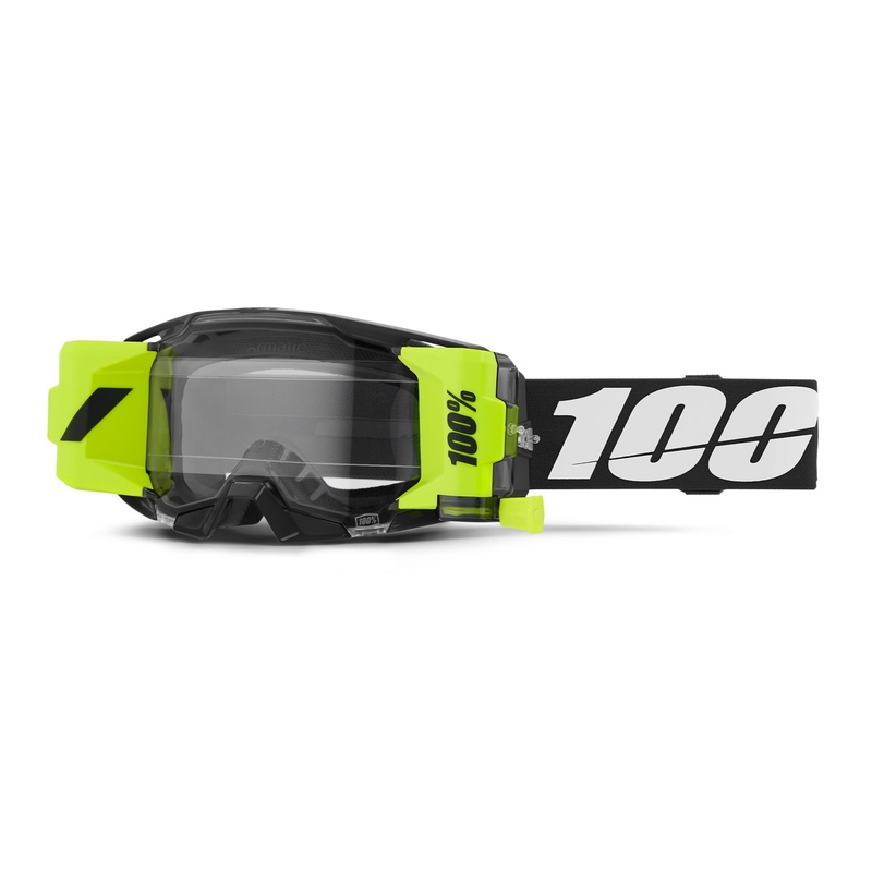 Occhiali motocross 100% ARmatic Forecast neri con plexiglass trasparente