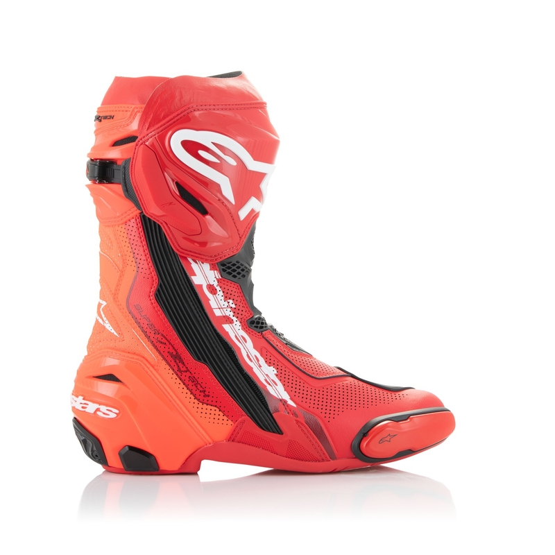 Stivali moto Alpinestars Supertech R Vented rosso fluo-rosso