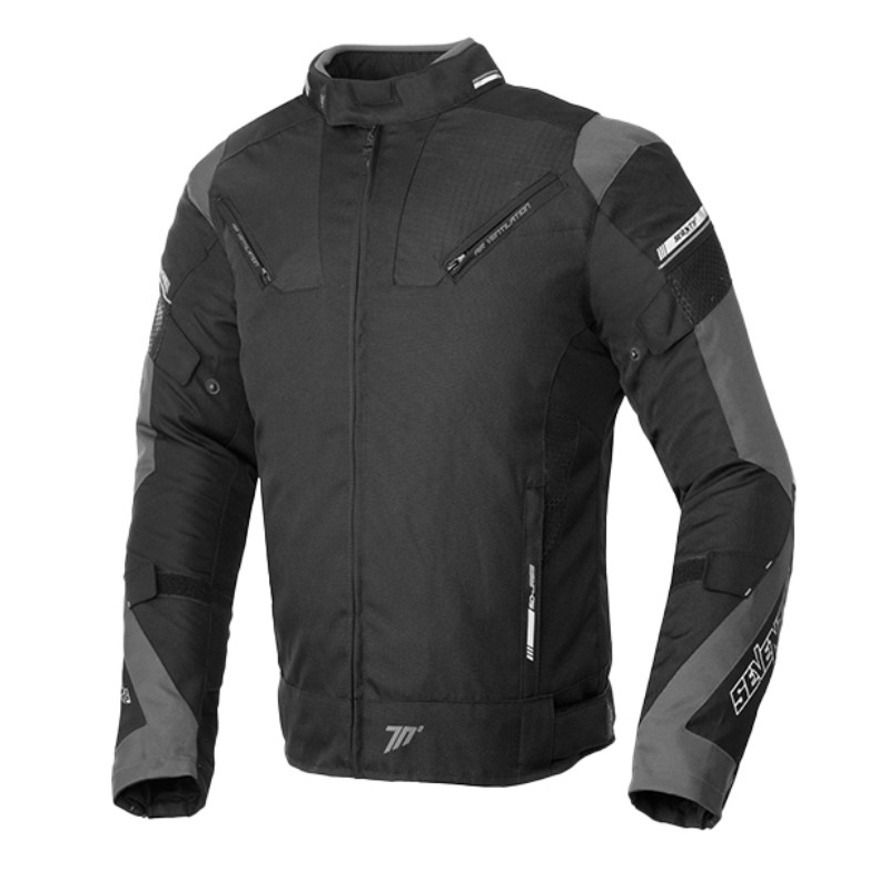 Giacca da moto SEVENTY DEGREES SD-JR69 nero-grigio