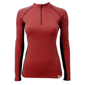 T-shirt termica da donna nanosilver® Uva con cerniera vino-nera