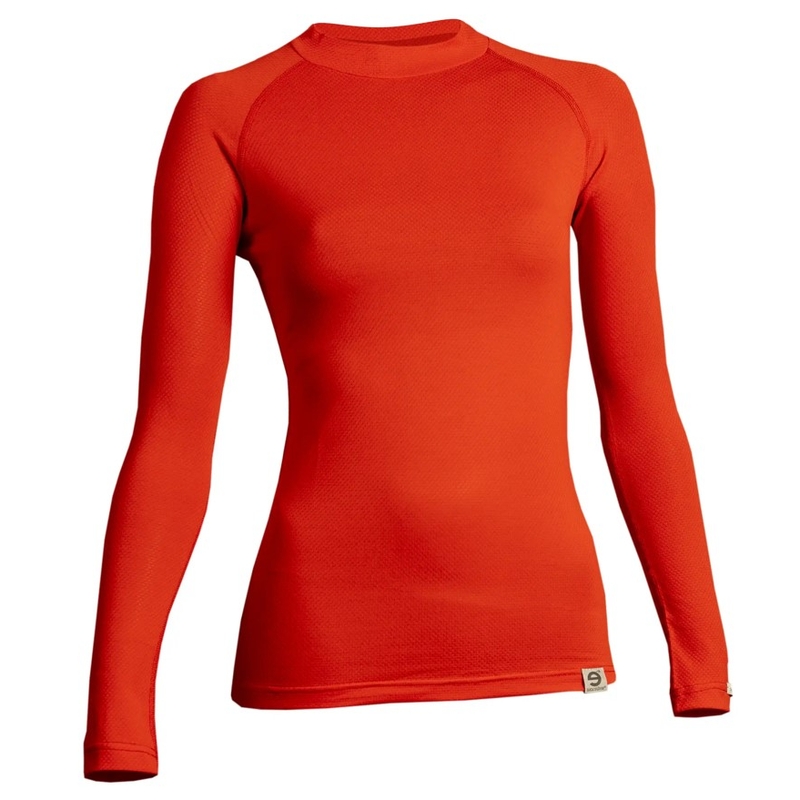 T-shirt termica da donna nanosilver® Raglan rossa - manica lunga