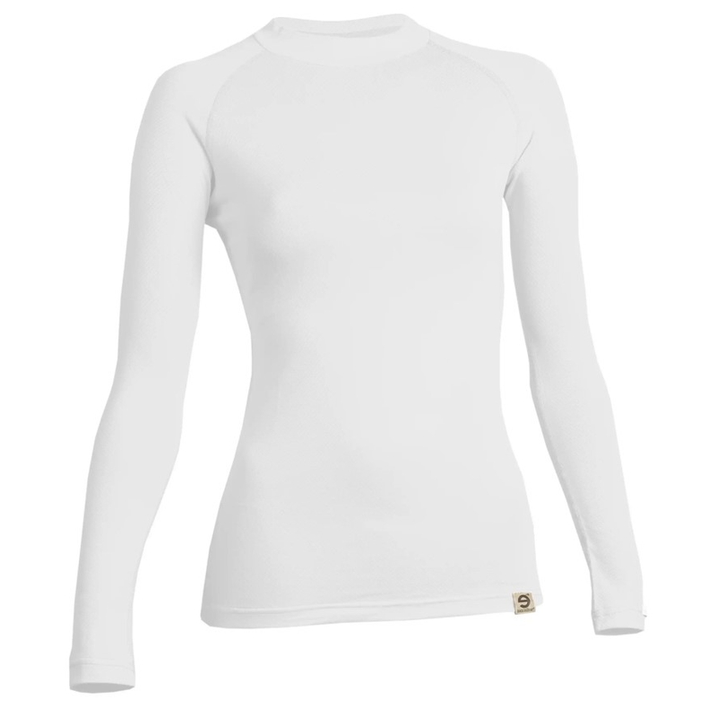 T-shirt termica da donna nanosilver® Raglan bianca - manica lunga