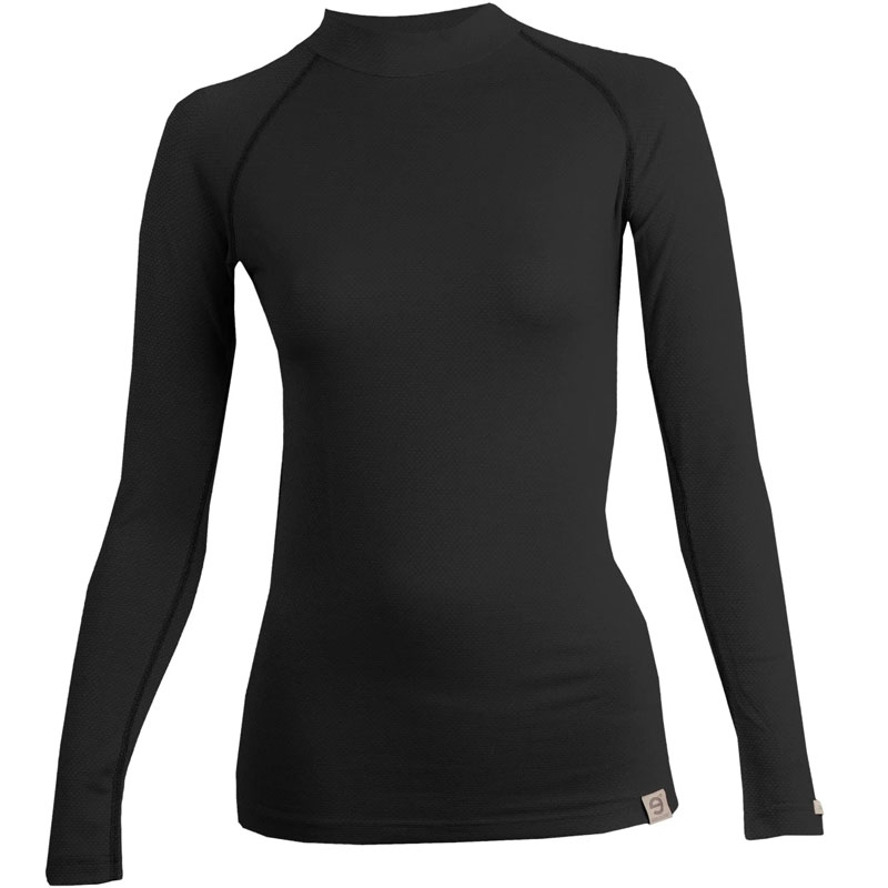 T-shirt termica da donna nanosilver® MERINO nera