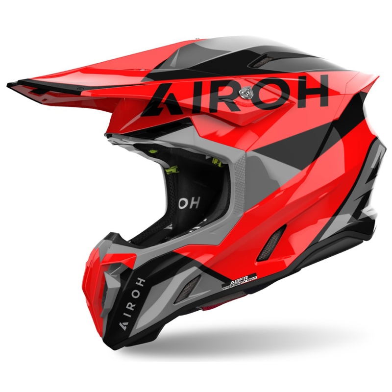 Casco da motocross Airoh Twist 3 King rosso lucido
