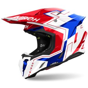 Casco da motocross Airoh Twist 3 Dizzy 2024 blu-rosso lucido