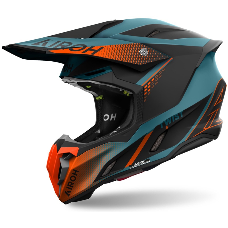 Casco motocross Airoh Twist 3 Shard arancione opaco