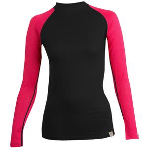 T-shirt termica da donna nanosilver® Kombi MERINO nero-rosa