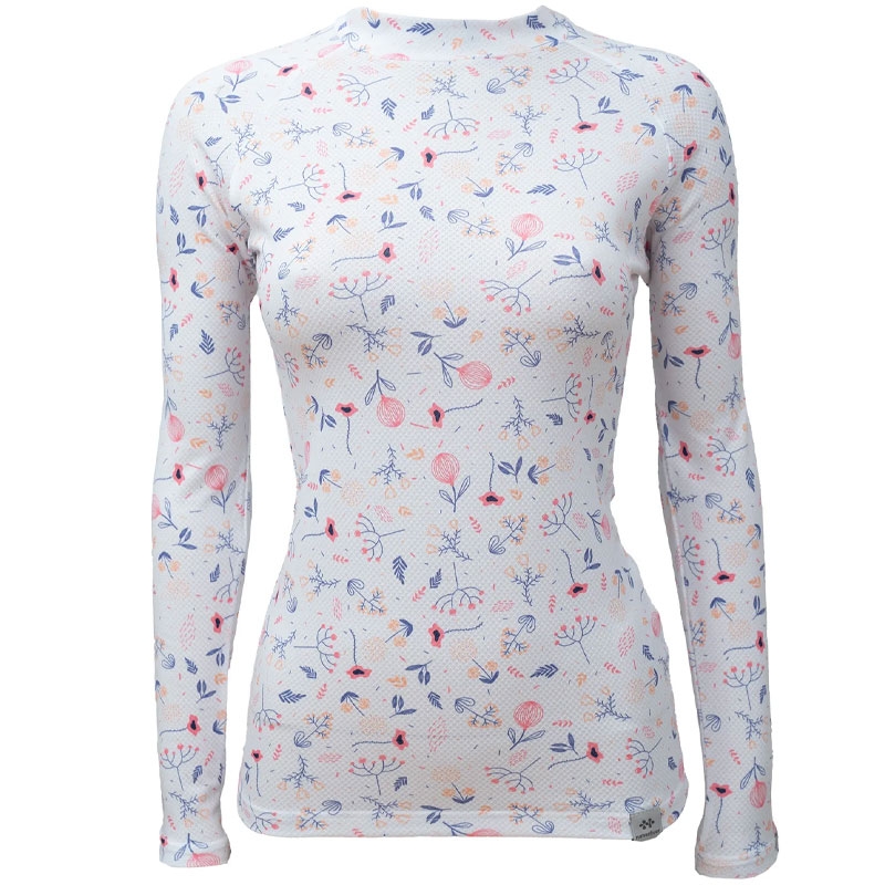T-shirt termica da donna nanosilver® Bloom bianca