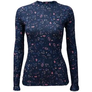 T-shirt termica da donna nanosilver® Bloom blu scuro
