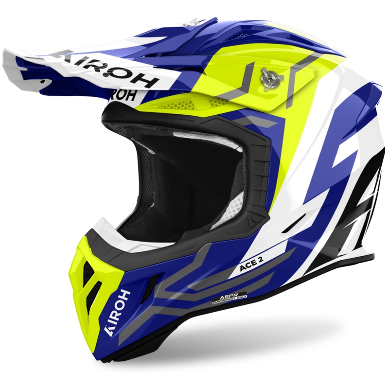 Casco da motocross Airoh Aviator Ace 2 Ground Giallo lucido