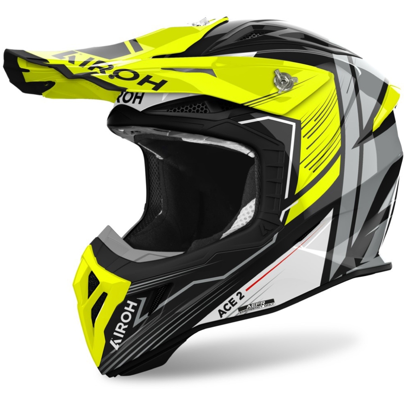 Casco da motocross Airoh Aviator Ace 2 Engine Giallo lucido