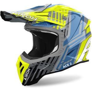 Casco motocross Airoh Aviator Ace 2 Stream 2024 giallo lucido