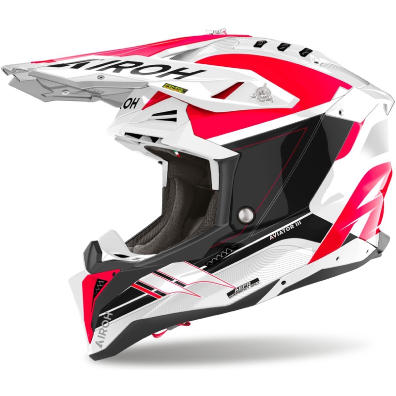 Casco da motocross Airoh Aviator 3 Saber rosso lucido