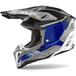 Casco da motocross Airoh Aviator 3 Saber 2024 blu lucido