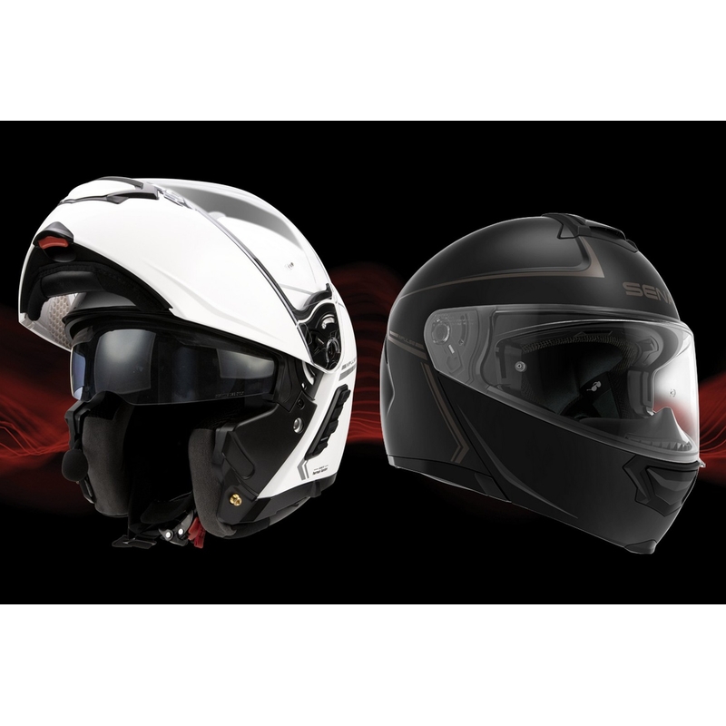 Casco moto apribile SENA con cuffia Mesh Impulse bianco lucido