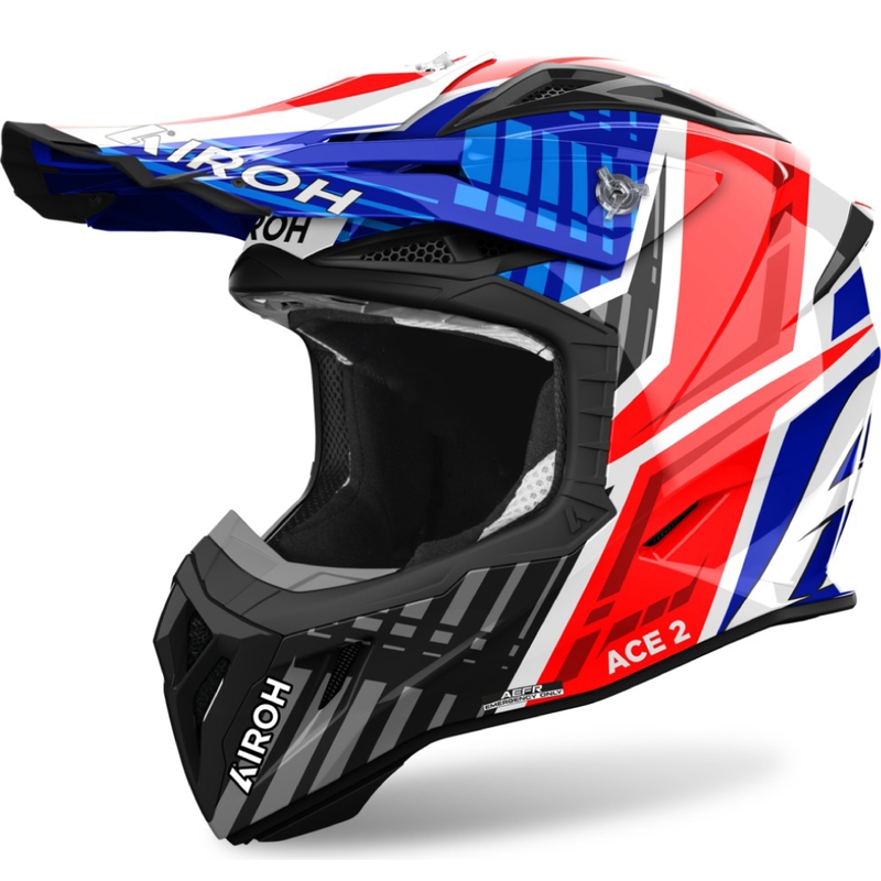 Casco da motocross Airoh Aviator Ace 2 Proud 2024 blu-rosso lucido