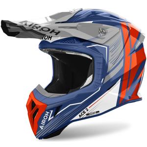 Casco Motocross Airoh Aviator Ace 2 Engine 2024 Blu Lucido